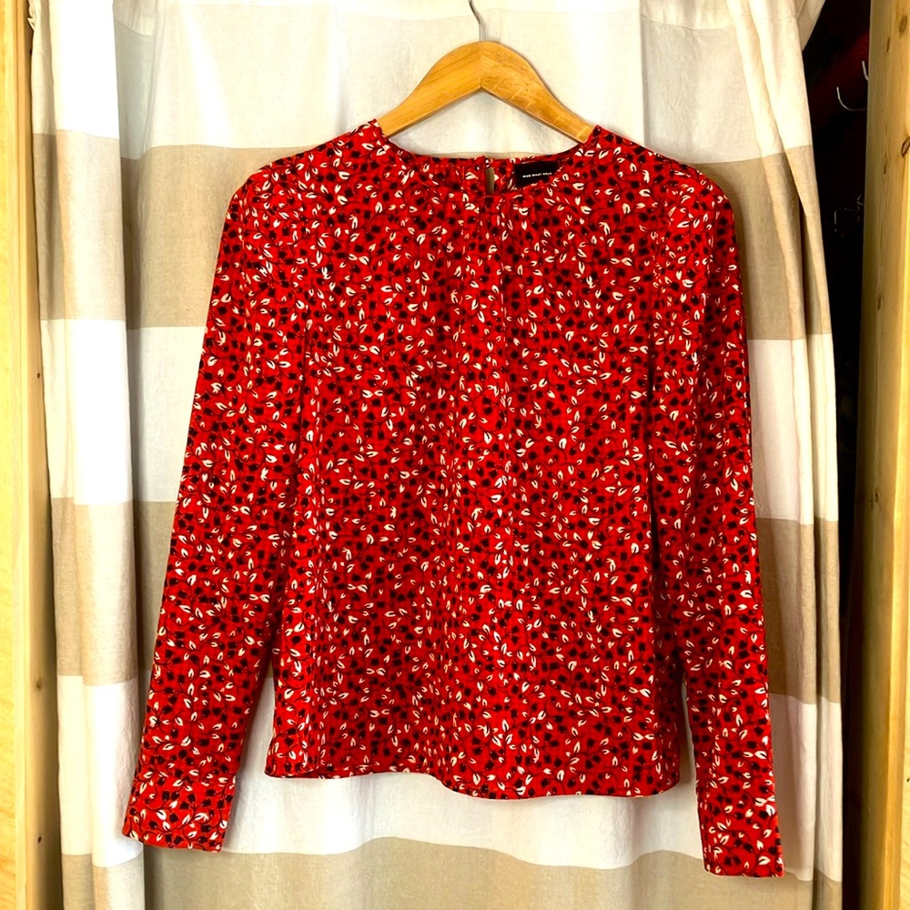 Long Sleeve Floral Blouse Button Wrist Detailing